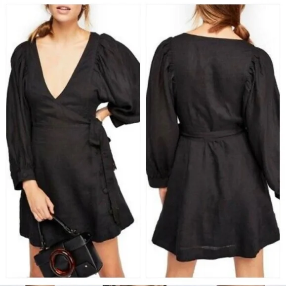 Women's Free People Carino Minidress, Size X-Small - Black Women's Free People Carino Minidress, Size X-Small - Black